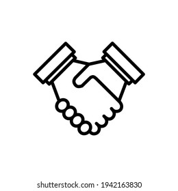 logo vector shaking hands doing business cooperation agreement