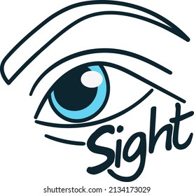 logo vector sign looking blue eye, vision, focused look, sight. For vision clinic, company, pharmaceuticals, eye drops