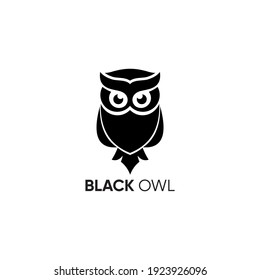 Logo vector silhouette of black owl
