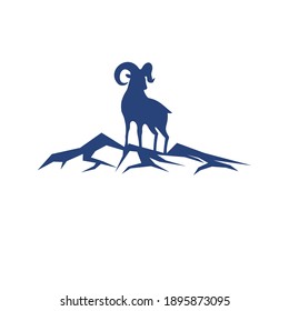 Logo vector silhouette of mountain goat
