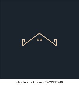 Logo Vector Of Simple Home and Office Building Monoline. Perfect For Agent, Apartment, Construction, Residential, and Architectur Business