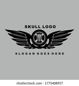 logo vector skull dark, good logo for your motor club