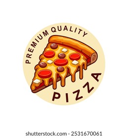 Logo vector of a slice of pizza. typical italian food