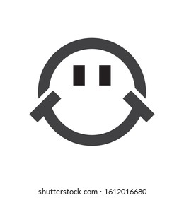 logo vector Smile Icon in trendy flat style