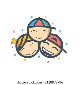 Logotipo VEctor para niños sonrientes