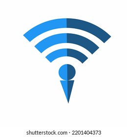 a logo or vector of someone using the mobile internet