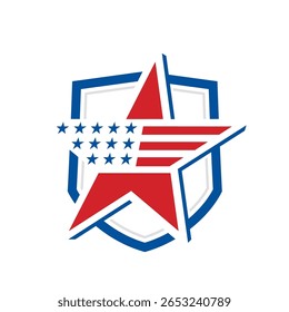 Logo Vector star shield USA