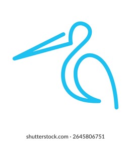 logotipo vetor cegonha tema dengan simples linha arte
