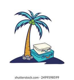 Logo vector for Suitcase Beach Travel