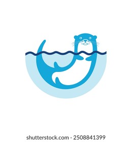 Logo vector for Swimming Otter