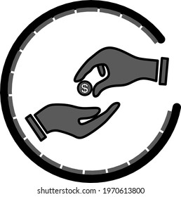 logo vector symbol of a give and take hand.