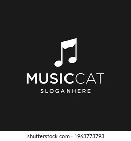 logo vector symbol  music and  cat  abstract simple