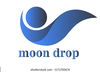 logo vector and tamplate moon drop