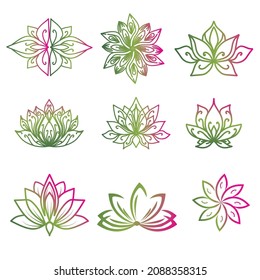 Logo vector templates for holistic, fashion, healthcare, and hotels, with lotus flower shape