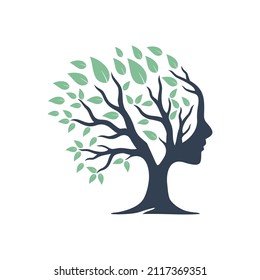 Logo Vector Tree Face Stock Vector (Royalty Free) 2117369351 | Shutterstock