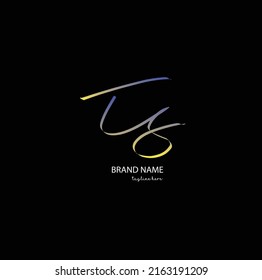 Logo Vector Ts Initial Handwriting Stock Vector (Royalty Free ...