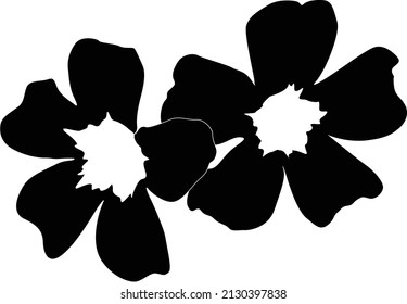 vector logo dos flores de silueta negra