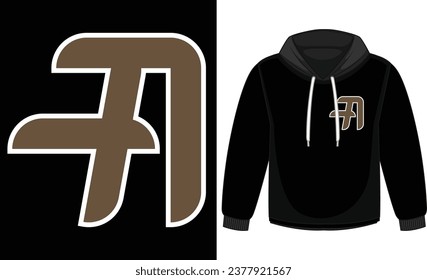 A logo vector unique design on hoodie, for winters. black hoodie