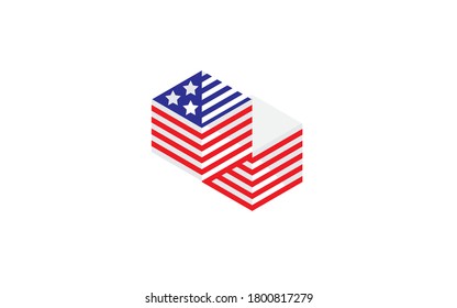 Logo Vector : U.S.A Flag Colors