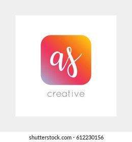 AS logo, vector. Useful as brand symbol, app icon, alphabet element, clip-art. 