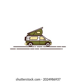 Logotipo vectorial vintage camper van