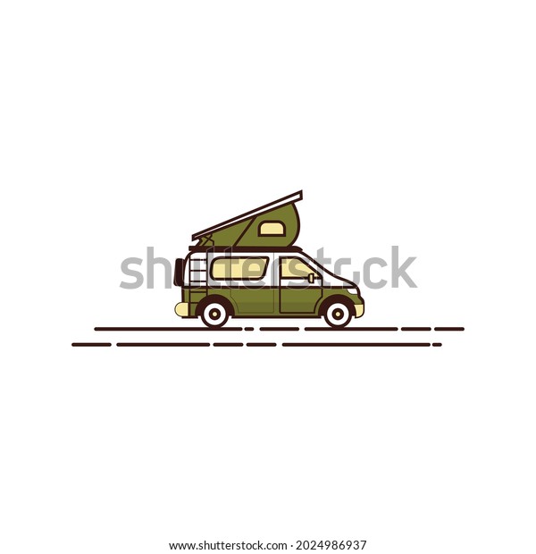 Logo vector vintage camper
van