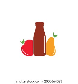 Logo vector vintage Fruit and bottle