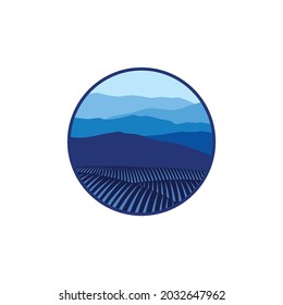 Logo vector vintage mountain farm