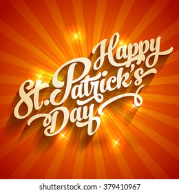 logo vector vintage typographic design logo elements for saint patrick's day on red bright background template for greeting card logo happy english vacation star texture spring holiday background scen