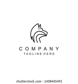 logo vector wolf line art