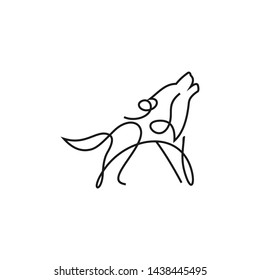 logo vector wolf line art