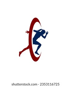 Logo Vector women running speed