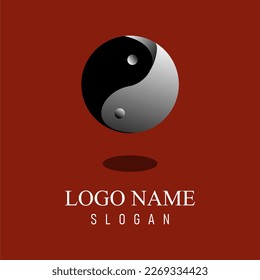 vectores de logotipo yin y yang 3d