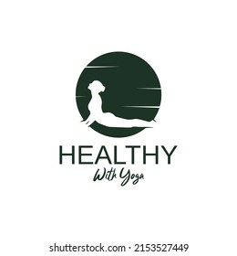 Logo Vector Yoga Pose Cobra for Relaxation