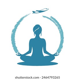 Vector de logotipo para viajes de yoga