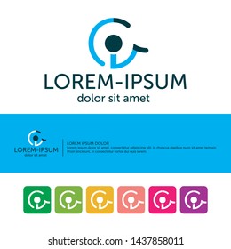 
Logo vectors that represent circles and boxes as good teamwork