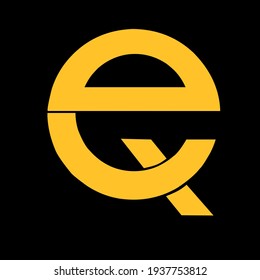 Vector de logotipo,Letra de diseño de símbolo E y X en color amarillo