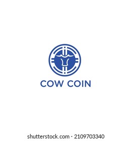Logo Vektor Cow Coin For A Financial Education Brand Based on Crypto Currency