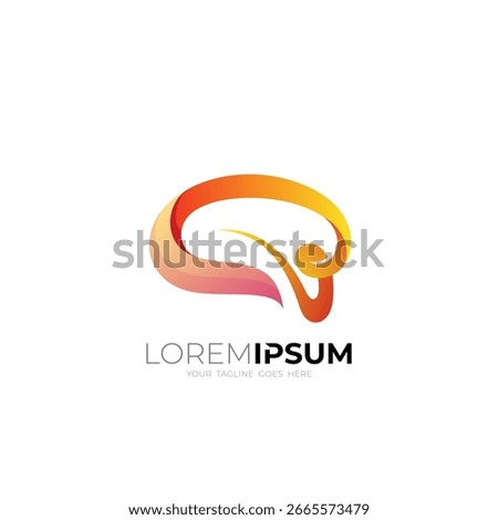 logo of a very intelligent and genius human brain, 3d colorful