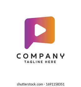 Diseño sencillo de chat de vídeo con logotipo