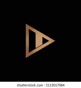 Logo for video. Gold Play Button with U letter logo. Negative space logotype initial designs for personal and company branding. EPS10