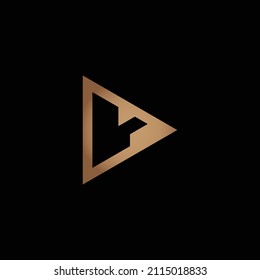 Logo for video. Gold Play Button with Y letter logo. Negative space logotype initial designs for personal and company branding. EPS10