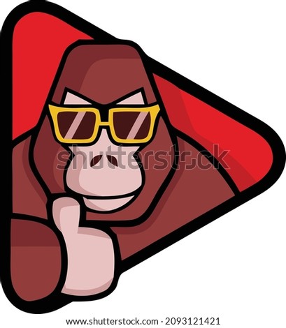 Logo Video Player Cool Gorilla Like Thumbsup