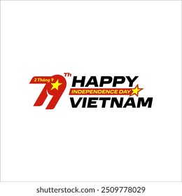 logo Vietnam 79 Jahr Unabhängigkeitstag, Happy 79. Vietnam Unabhängigkeitstag, Happy National Day, 2. September 2024 Hand halten Flagge Vietnam Stern. Sep 2. Feier Vektor Design Illustration.