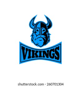 Logo Vikings Template. Football, Hockey, Basketball Or Another Sport Logo.