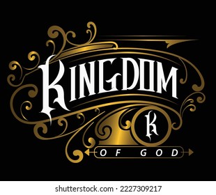 logo vintage custom kingdom of God vector design