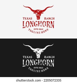 Logo Vintage Grunge Langorn Texas Ranch