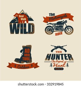 logo vintage outdoor theme, vector sign & symbol