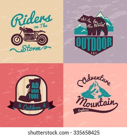 logo vintage outdoor theme, vector sign & symbol