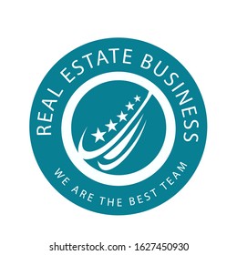 Logo vintage real estate with star vector design